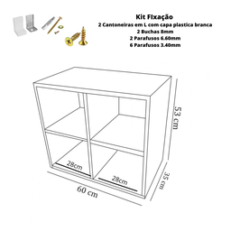 Biblioteca Cubo Aéreo em Mdf Natural [f031] - 7