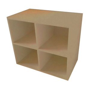 Biblioteca Cubo Aéreo em Mdf Natural [f031]