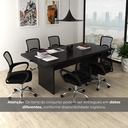 Ver imagem 4 de Kit 7 Peças com Uma Mesa de Reunião e 6 Cadeiras de Escritório Tela Mesh Espresso Móveis Preto