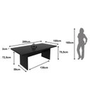 Ver imagem 3 de Kit 7 Peças com Uma Mesa de Reunião e 6 Cadeiras de Escritório Tela Mesh Espresso Móveis Preto