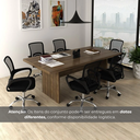 Ver imagem 4 de Kit 7 Peças com Uma Mesa de Reunião e 6 Cadeiras de Escritório Tela Mesh Espresso Móveis Marrom/Nogal