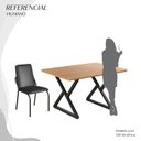 Ver imagem 5 de Conjunto Sala de Jantar Mesa 120x90cm Base Império Tampo MDF Malibu Preto