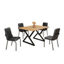Ver imagem 2 de Conjunto Sala de Jantar Mesa 120x90cm Base Império Tampo MDF Malibu Preto