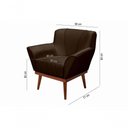 Ver imagem 2 de Cadeira Poltrona Yasmin Veludo Decorativa Império Estofados Marrom