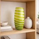 Ver imagem 1 de Vaso Decorativo em Vidro com Listras Verdes 24,5cm