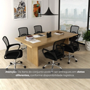 Ver imagem 4 de Kit 7 Peças com Uma Mesa de Reunião e 6 Cadeiras de Escritório Tela Mesh Espresso Móveis Marrom/Amêndoa/Preto