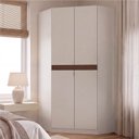 Ver imagem 1 de Guarda Roupa de Canto Planejado Portas em Corino Hera CabeCasa MadeiraOriginals Off White