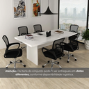 Ver imagem 4 de Kit 7 Peças com Uma Mesa de Reunião e 6 Cadeiras de Escritório Tela Mesh Espresso Móveis Branco/Preto
