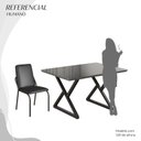 Ver imagem 5 de Conjunto Sala de Jantar Mesa 120x90cm Base Império Tampo MDF Laca com Vidro Malibu Preto