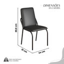 Ver imagem 4 de Conjunto Sala de Jantar Mesa 120x90cm Base Império Tampo MDF Laca com Vidro Malibu Preto