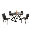 Ver imagem 2 de Conjunto Sala de Jantar Mesa 120x90cm Base Império Tampo MDF Laca com Vidro Malibu Preto