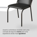 Ver imagem 6 de Conjunto Sala de Jantar Mesa 120x90cm Base Império Tampo MDF Laca com Vidro Malibu Preto