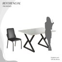Ver imagem 5 de Conjunto Sala de Jantar Mesa 120x90cm Base Império Tampo MDF Laca com Vidro Malibu Preto