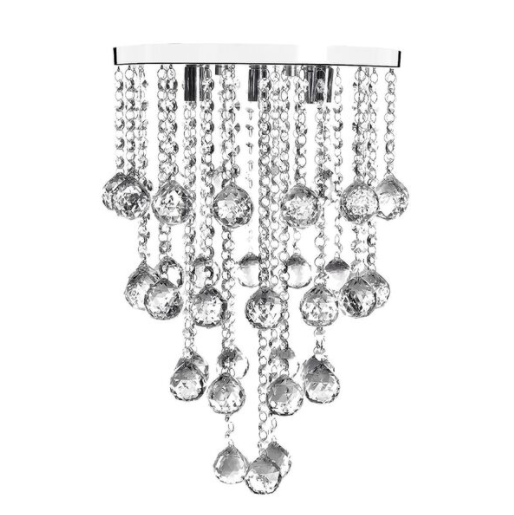 Luminária De Cristal, Para Sala de Estar ,Com 40cm de Alt, Base Espelhada 30Cm de Diâmetro, Esferas  - 2