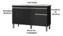 Ver imagem 3 de Balcão Multiuso Gabinete Tatiane 120cm 3 Portas sem Tampo