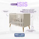 Ver imagem 4 de Kit Gêmeos Berço Americano Isis Areia - Reller Móveis