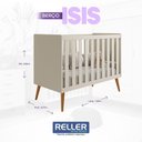 Ver imagem 5 de Kit Gêmeos Berço Americano Isis Areia - Reller Móveis