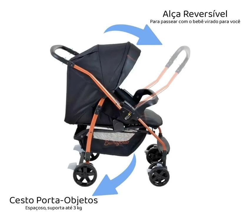 Conjunto Carrinho e Bebê Conforto Travel S Riok Burigotto - 3