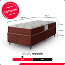 Ver imagem 3 de Cama Box Solteiro + Colchão D33 One Face - Suede Marrom