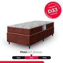 Ver imagem 5 de Cama Box Solteiro + Colchão D33 One Face - Suede Marrom