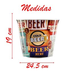 Balde de Gelo para Cerveja Estampado em Metal Galvanizado 4,8 Litros - 2