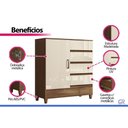 Ver imagem 4 de Cômoda Fit c/1 Porta e 4 Gavetas c/Pés Off White S. Andirá