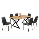 Ver imagem 2 de Conjunto Sala de Jantar Mesa 160x90cm Base Império Tampo MDF Malibu Preto