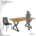 Ver imagem 5 de Conjunto Sala de Jantar Mesa 160x90cm Base Império Tampo MDF Malibu Preto