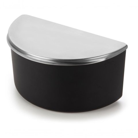 Saleiro de Mesa Cozinha Grande 1 Kg Tampa Inox Corpo Preto