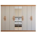Ver imagem 2 de Guarda-Roupa Casal 8 Portas 6 Gavetas com Espelho MDF 236cm Serenata Marrom Amêndoa Clean/Off White