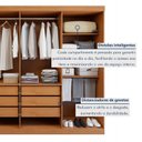 Ver mais imagens de Guarda-Roupa Casal 8 Portas 6 Gavetas com Espelho MDF 236cm Serenata Marrom Amêndoa Clean/Off White