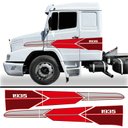 Ver imagem 1 de Faixa Mercedes Benz Mb 1935 Adesivo Lateral Caminhão Vermelho Teu Adesivo