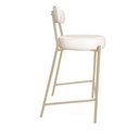 Ver imagem 4 de Banqueta Cozinha Média com Encosto Industrial Champanhe Londres PU Branco D03 - D'Rossi