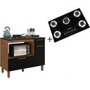 Ver imagem 1 de Kit Balcão Cooktop 2 Portas 1 Gaveta com Fogão Cooktop 5 Bocas Preto Bivolt