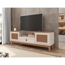 Ver imagem 1 de Rack Esmeralda 1.60 Off White/noce - Casa D Móveis