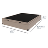 Cama Box com Baú Casal Bege de Madeira 138cm KazaMix - 3