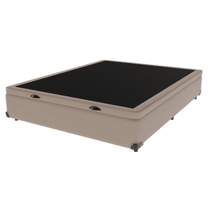 Cama Box com Baú Casal Bege de Madeira 138cm KazaMix
