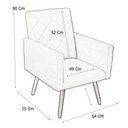 Ver imagem 5 de Poltrona Decorativa Nina e Banqueta Josi Suede Azul Marinho - MV Estofados Shop