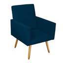 Ver imagem 3 de Poltrona Decorativa Nina e Banqueta Josi Suede Azul Marinho - MV Estofados Shop
