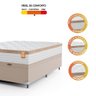 Cama Box Baú Casal Colchão Molas Ensacadas Real 138x188x68cm Branco / Bege - Suporta até 130Kg - 6
