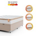 Ver imagem 6 de Cama Box Baú Casal Colchão Molas Ensacadas Real 138x188x68cm Branco / Bege - Suporta até 130Kg