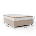 Ver imagem 4 de Cama Box Baú Casal Colchão Molas Ensacadas Real 138x188x68cm Branco / Bege - Suporta até 130Kg