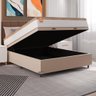 Cama Box Baú Casal Colchão Molas Ensacadas Real 138x188x68cm Branco / Bege - Suporta até 130Kg - 2