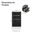 Ver imagem 2 de Balcão de Cozinha 40 Cm 3 Gavetas (sem Tampo) Branco/preto Lux Madesa Branco/preto