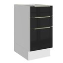 Ver imagem 1 de Balcão de Cozinha 40 Cm 3 Gavetas (sem Tampo) Branco/preto Lux Madesa Branco/preto