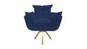 Ver imagem 1 de Poltrona Decorativa Opala Base Giratória Suede Azul Marinho Ms Decor