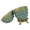Ver imagem 2 de Porta Joia e Biju Decorativo Verde com Dourado organizador de Objetos - 7x5cm