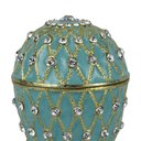 Ver imagem 3 de Porta Joia e Biju Decorativo Verde com Dourado organizador de Objetos - 7x5cm