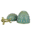 Ver imagem 5 de Porta Joia e Biju Decorativo Verde com Dourado organizador de Objetos - 7x5cm