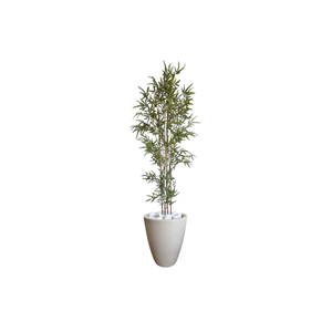Planta Árvore Artificial Bambu 2,11m Com Vaso Areia 44